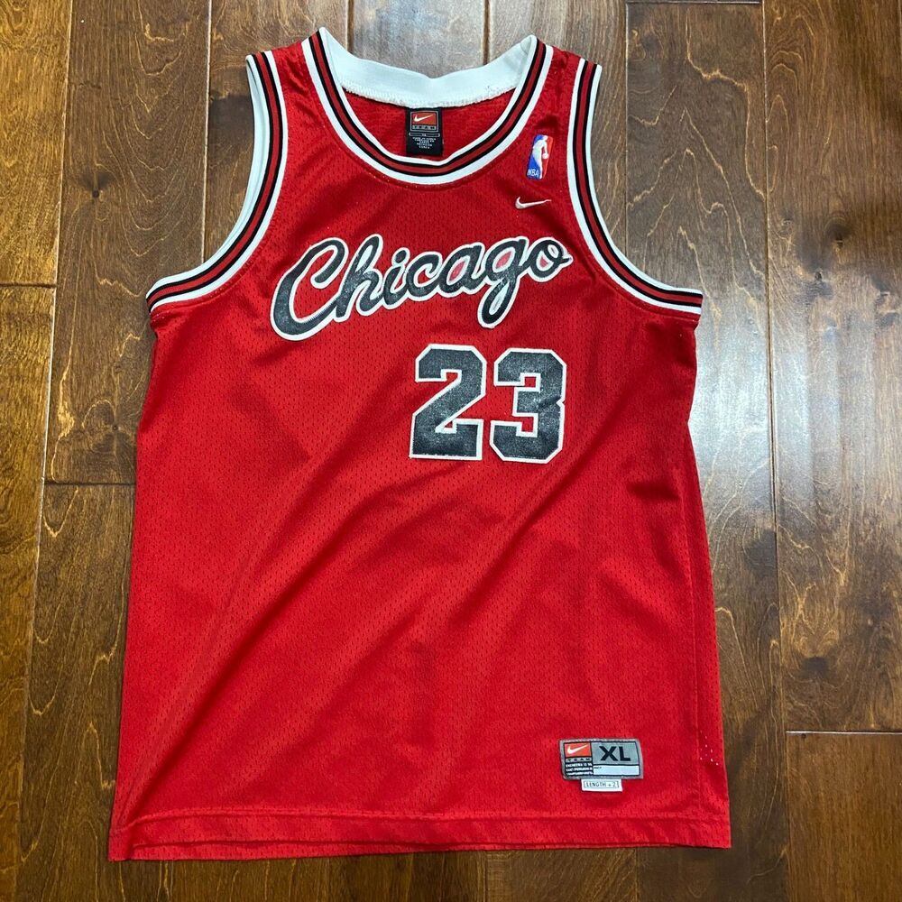Nike Vintage Y2K NBA Chicago Bulls Jordan Rookie Jersey Red Black Youth XL - Picture 3 of 9